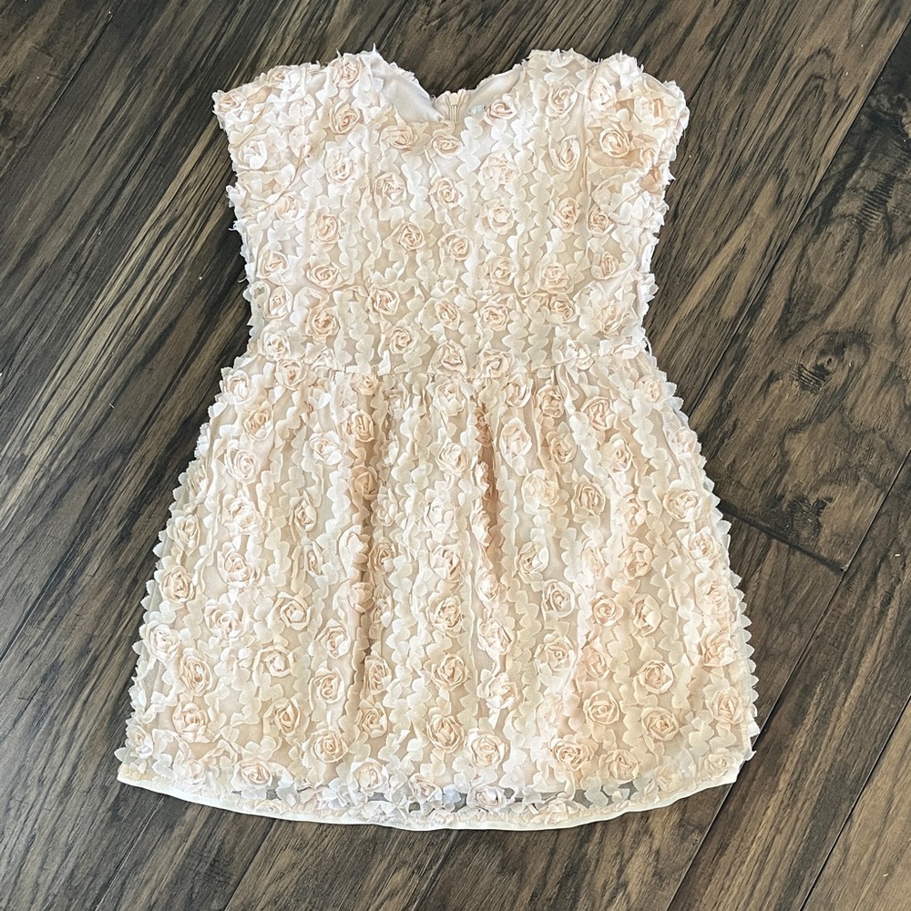 Flower Girl Vibes Cream Rose Kids Dress